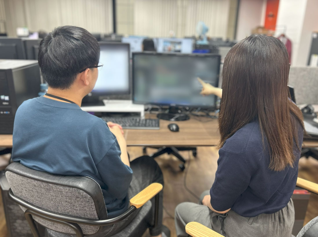 後輩と打ち合わせ